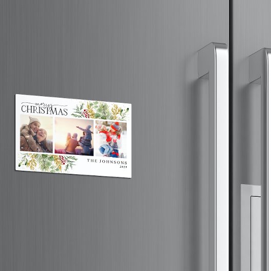 Merry KerstgouWinter Fotovakantie Magnet