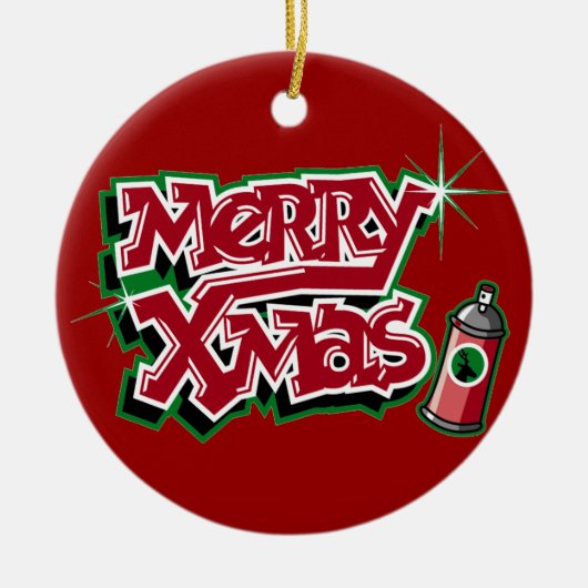 Merry Kerstgraffiti Ornament (Voorkant)