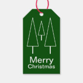 Merry KerstGreen Abstract Cadeaulabel (Voorkant)
