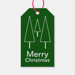Merry KerstGreen Abstract Cadeaulabel