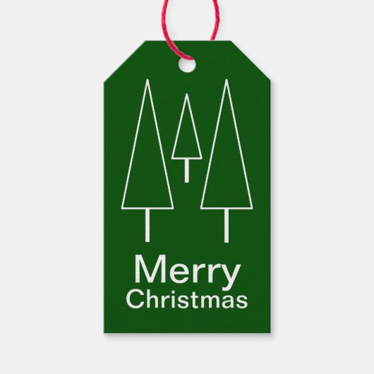 Merry KerstGreen Abstract Cadeaulabel (Voorkant)