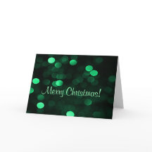 Merry KerstGreen Bokeh Lights Generic Bulk