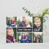 Merry KerstGreen Buffalo Pset Photo Collage Feestdagenkaart (Staand voorkant)