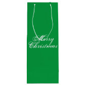 Merry Kerstgreen elegant script klassiek Wijn Cadeautas (Achterkant)