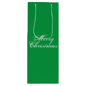 Merry Kerstgreen elegant script klassiek Wijn Cadeautas (Voorkant)