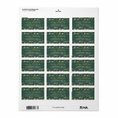 Merry KerstGreen Gold legant Script Address Etiket (Full Sheet)
