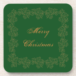 Merry kerstGreen Gold Onderzetter