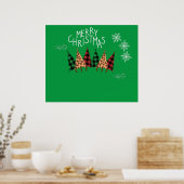 Merry KerstGreen Poster (Keuken)