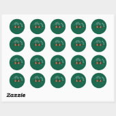 Merry KerstGreen Ronde Sticker (Vel)