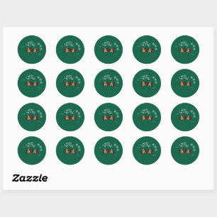 Merry KerstGreen Ronde Sticker