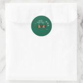 Merry KerstGreen Ronde Sticker (Tas)