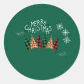 Merry KerstGreen Ronde Sticker (Voorkant)