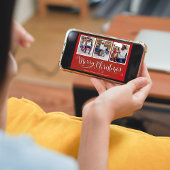 Merry KerstGreen Script Photo Collage Feestdagenkaart