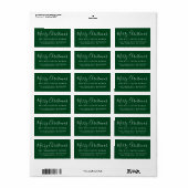 Merry KerstGreen White Return-adres Etiket (Full Sheet)