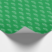 Merry Kerstgreen white script kalligrafie Cadeaupapier (Hoek)