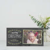 Merry KerstGreenery-fotokaart Feestdagenkaart (Staand voorkant)