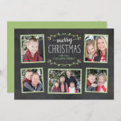 Merry KerstGreenery-fotokaart Feestdagenkaart (Voorkant / Achterkant)