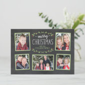 Merry KerstGreenery-fotokaart Feestdagenkaart (Staand voorkant)