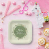 Merry KerstGreenery Papieren Bordje (Feest)