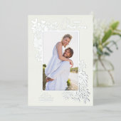 Merry KerstGreenery Silver Folie Feestdagenkaart (Staand Voorkant)