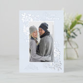 Merry KerstGreenery Silver Folie Feestdagenkaart (Staand Voorkant)