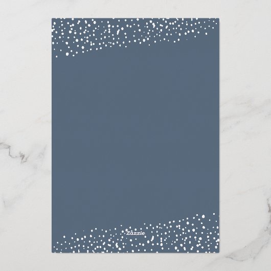 Merry KerstGreenery Silver Folie Feestdagenkaart (Achterkant)