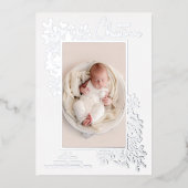 Merry KerstGreenery Silver Folie Feestdagenkaart (Voorkant)