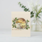 Merry KerstGreetings  Village Scene Feestdagenkaart (Staand voorkant)