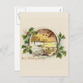 Merry KerstGreetings  Village Scene Feestdagenkaart (Voorkant / Achterkant)