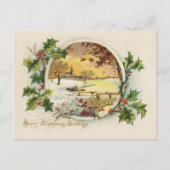 Merry KerstGreetings  Village Scene Feestdagenkaart (Voorkant)