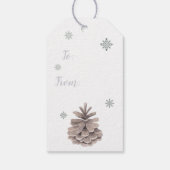 Merry Kerstgrijs Birdhouse Poinsettias Cadeaulabel (Achterkant)