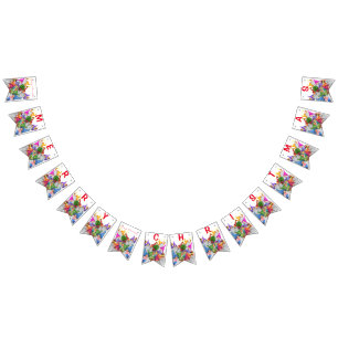 Merry kerstgrint party Cartoon Drawing - Fun Vlaggetjes