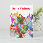 Merry kerstgrint party Cartoon Tekening (Staand voorkant)