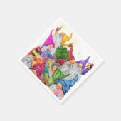 Merry kerstgrint party Cartoon Tekening  Servet (Hoek)