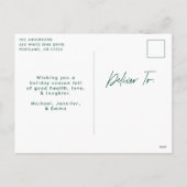 Merry kerstgroen script 6 Foto Collage Feestdagenkaart (Achterkant)