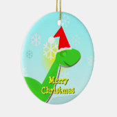 Merry Kerstgroene Cartoon Dinosaur Ornament (Rechts)