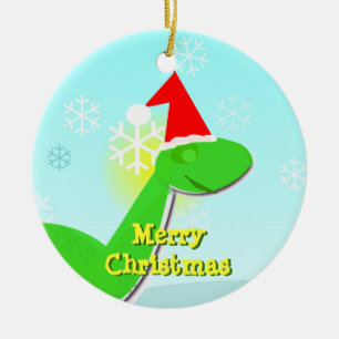 Merry Kerstgroene Cartoon Dinosaur Ornament