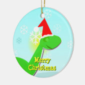 Merry Kerstgroene Cartoon Dinosaur Ornament (Links)