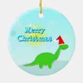 Merry Kerstgroene Cartoon Dinosaur Ornament (Achterkant)
