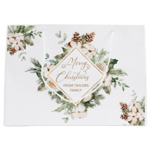 Merry Kerstgroene geometrische lijst Groot Cadeauzakje