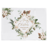 Merry Kerstgroene geometrische lijst Groot Cadeauzakje (Achterkant)