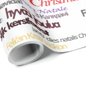 Merry kerstgroet citeert vreemde talen cadeaupapier (Rol Hoek)