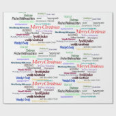 Merry kerstgroet citeert vreemde talen cadeaupapier (Vlak)