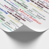 Merry kerstgroet citeert vreemde talen cadeaupapier (Hoek)