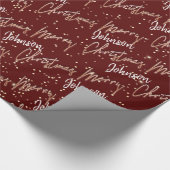 Merry-kerstgulden script van Name Roos Cadeaupapier (Hoek)