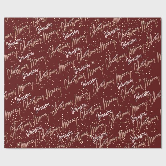 Merry-kerstgulden script van Name Roos Cadeaupapier (Vlak)