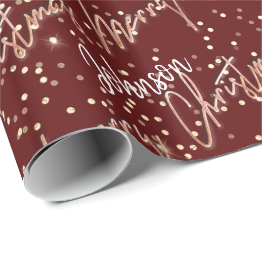 Merry-kerstgulden script van Name Roos Cadeaupapier (Rol Hoek)