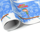 Merry Kerstgymnast Elf Cadeaupapier (Rol Hoek)