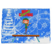 Merry Kerstgymnast Elf Groot Cadeauzakje (Voorkant)