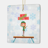 Merry Kerstgymnast Elf Keramisch Ornament (Links)